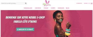 Interface du site fabellashop.ci